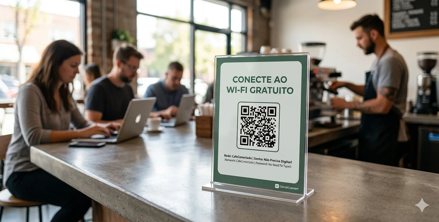 Chega de falar a senha! Por que o QR Code de Wi-Fi é indispensável para o seu negócio ou evento?